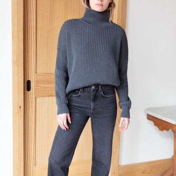 Emerson Fry Carolyn Funnel Neck Sweater - Charcoal Organic - Picture 1 of 2